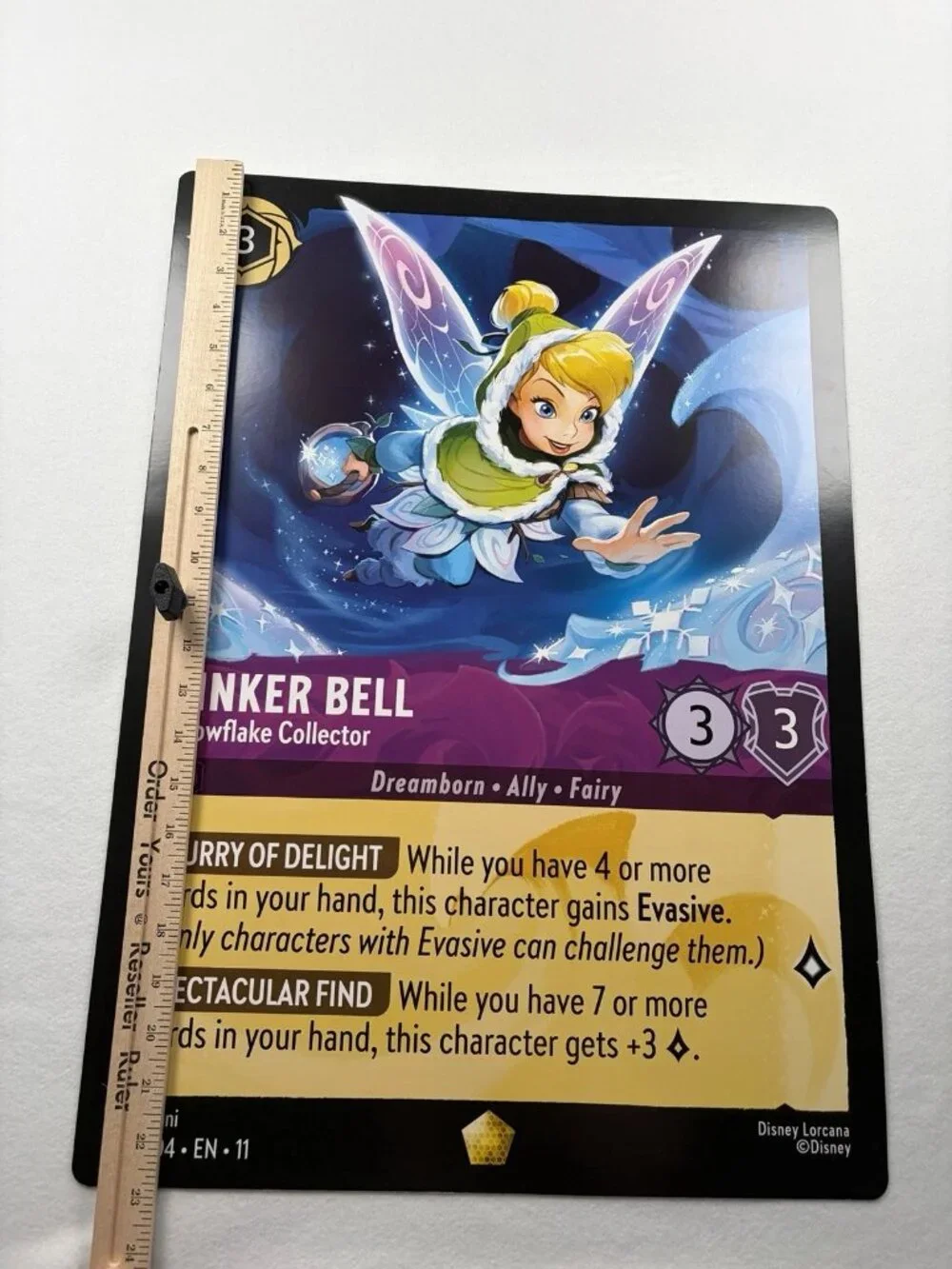 PROMO Lorcana Oversized JUMBO Card Rare Tinker Bell Snowflake Collector